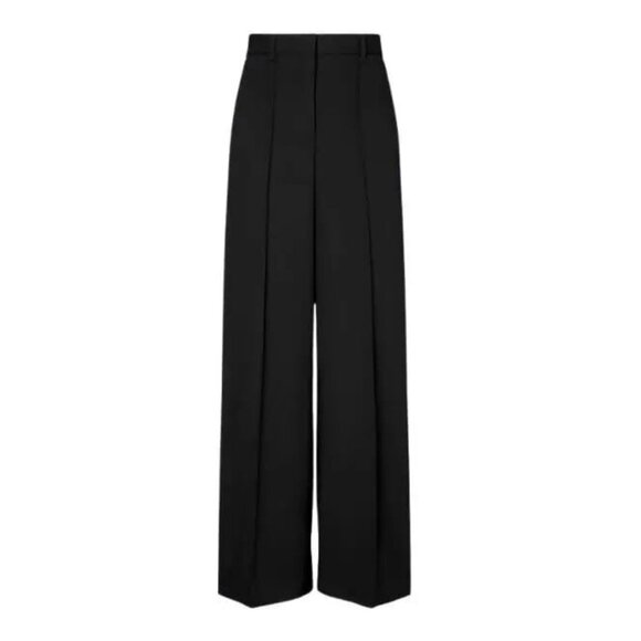 New Tory Burch 100% Wool Wide Leg Trouser Black 10, M $748 - Picture 2 of 10